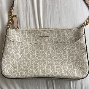 VINTAGE Calvin Klein White Saddle Off the Shoulder Bag